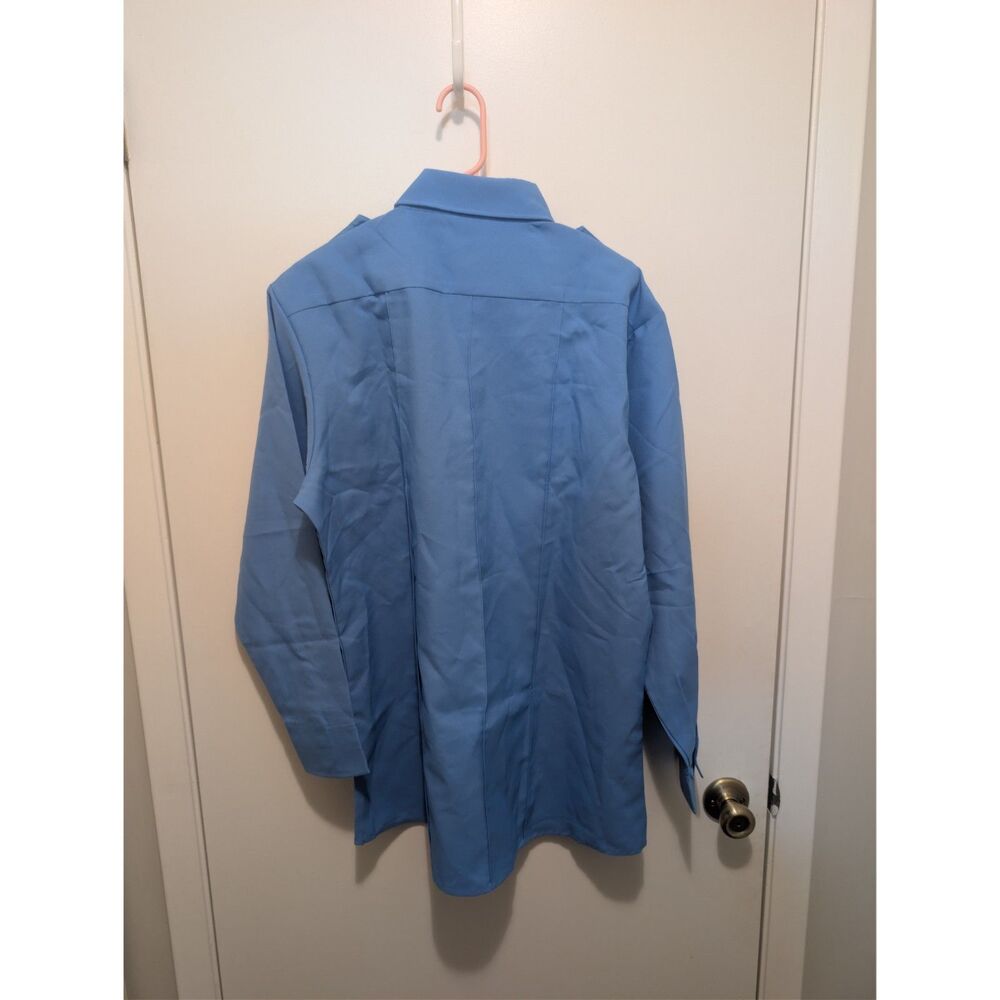 First Class Men's Large Light Blue Long Sleeve Uniform Shirt LS07 Polyester